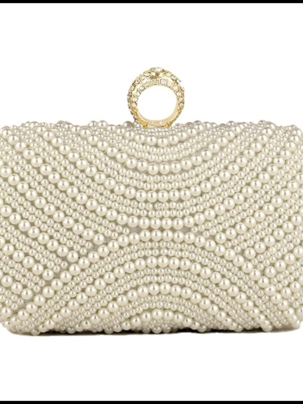 Pearl Beaded Evening Clutch Crossbody Purse Formal Party Handbag
